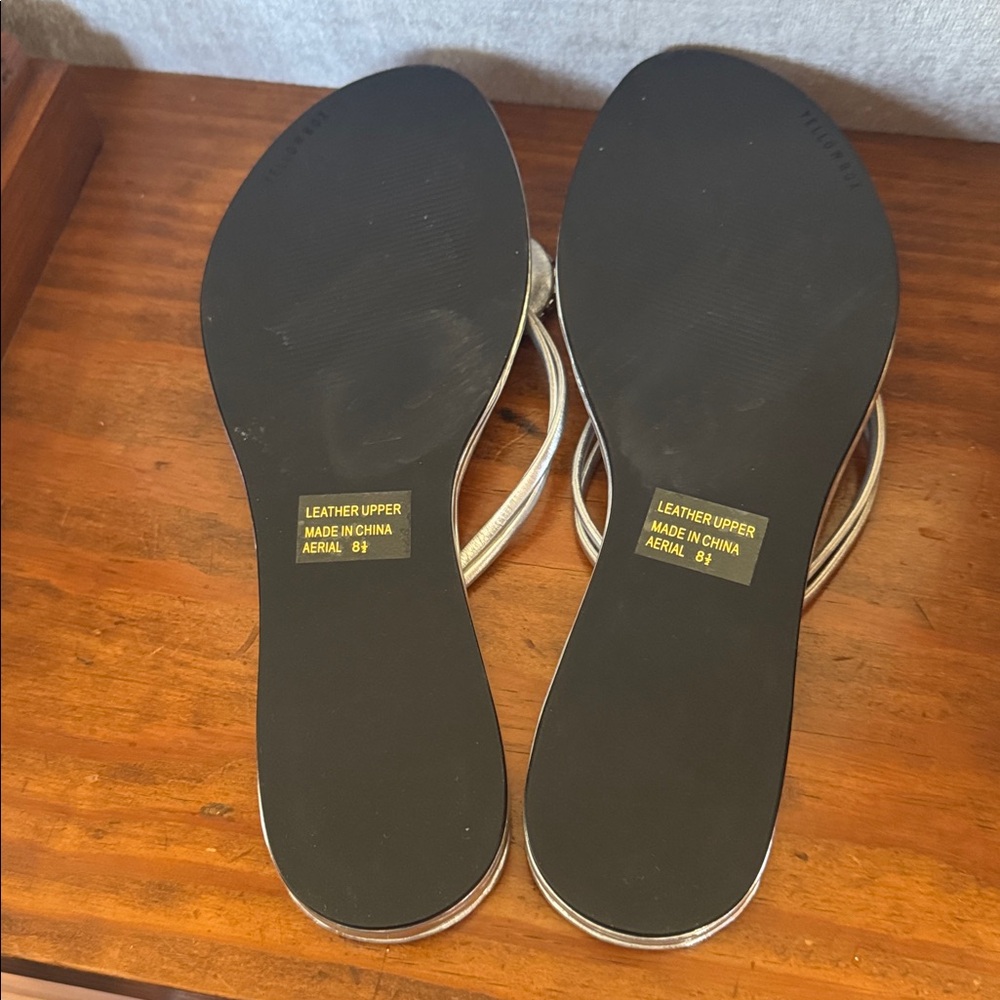 Yellow Box Silver & Rhinestone Embellished Flip-Flops - Picture 8 of 9